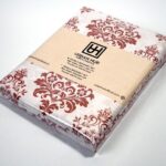 Off-White & Peach Classic Motif Double Bedsheet Set