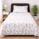 Off White Floral Printed Single Bed Sheet Set - Image 2