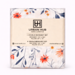 Off White Floral Printed Single Bed Sheet Set