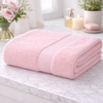 Baby Pink Premium Cotton Bath Towel - Image 4