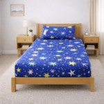 Night Sky Star Printed Single Bedsheet - Image 2