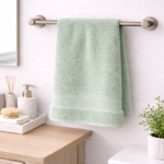 Light Green Premium Cotton Bath Towel - Image 2