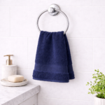 Navy Blue Premium Cotton Bath Towel - Image 4