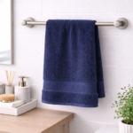 Navy Blue Premium Cotton Bath Towel - Image 3