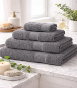 Grey Premium Cotton Bath Towel