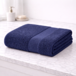 Navy Blue Premium Cotton Bath Towel - Image 2