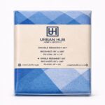 Light Blue Check Printed Single Bed Sheet Set