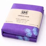 Purple Butterfly Printed Double Bedsheet Set