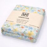 Sky Blue Bloom Printed Double Bedsheet Set