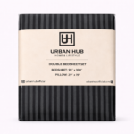 Single bed lining (striped) bedsheet black