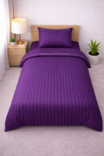 Single bed lining (striped) bedsheet Purple - Image 2