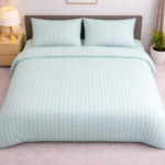 Double bed lining (striped) Light Blue - Image 2