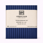 Single bed lining (striped) bedsheet blue