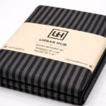 Double bed lining (striped) bedsheet Black