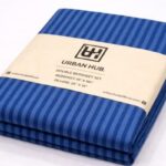 Double bed lining (striped) bedsheet Navy Blue