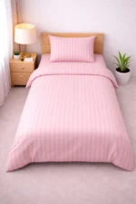 Single bed lining (striped) bedsheet pink - Image 2